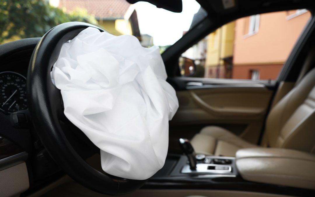 Deployed Airbag Inside Car After Collision